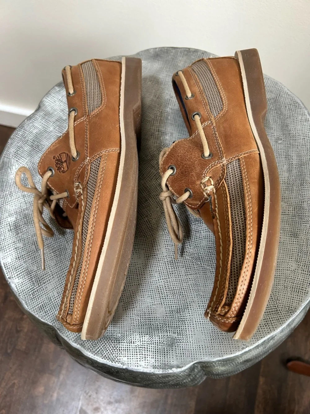 Timberland ~ Kiawah Bay Tan Leather Men’s size 11 Lace-Up Boat Shoes